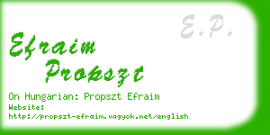 efraim propszt business card